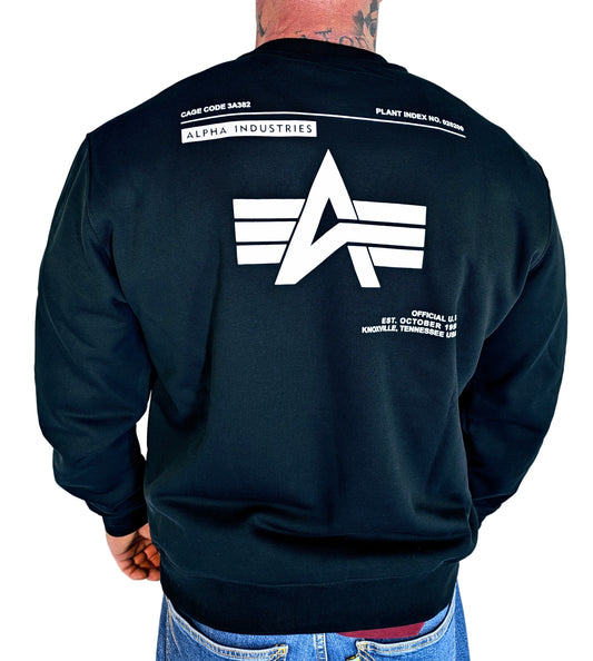 Alpha Industries Sweatshirt Herren Back Print schwarz 258307 Basic Logo