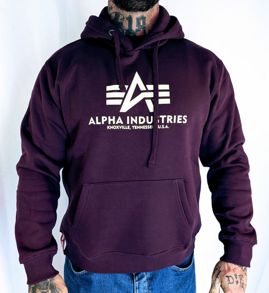 Alpha Industries Sweatshirt Kapu Basic Logo weinrot 178312