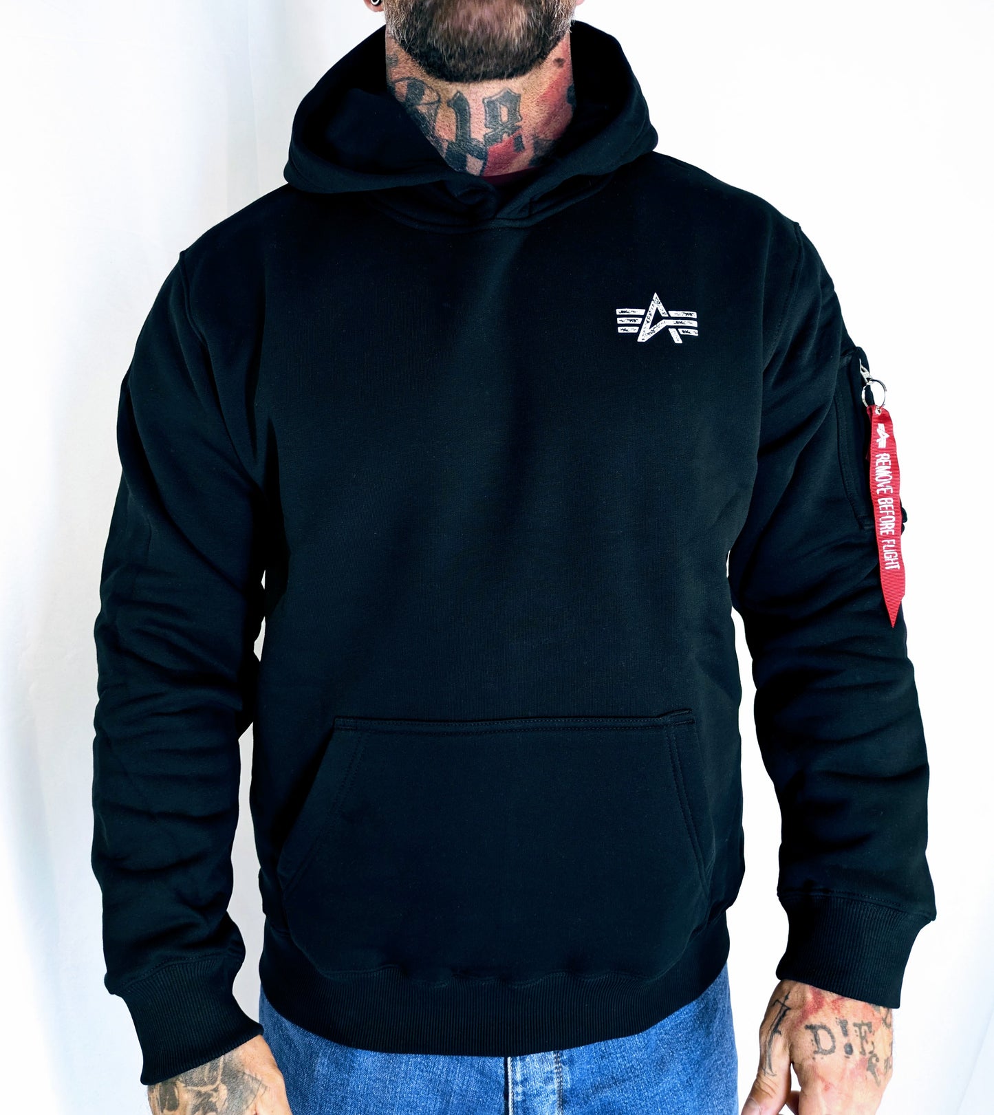 Alpha Industries Sweatshirt Kapu Signature schwarz Logo Basic 148341