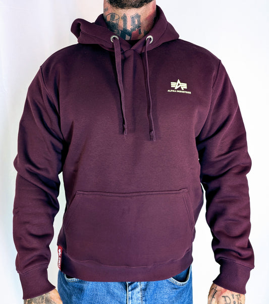 Alpha Industries Sweatshirt Kapu small Logo weinrot 196318 Basic