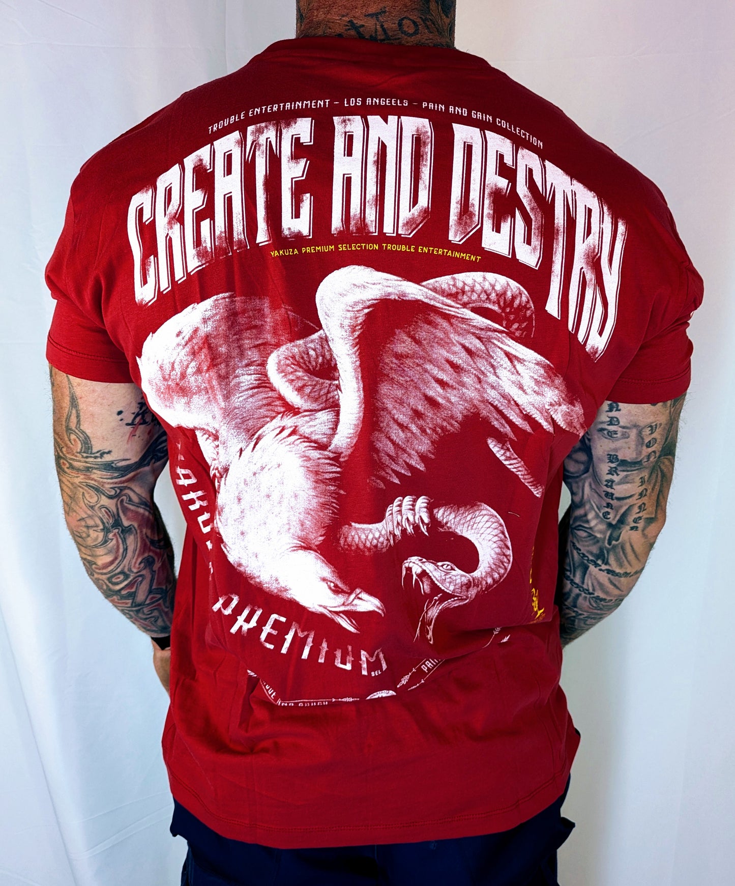 Yakuza Premium Herren T-shirt 3905 rot weiß