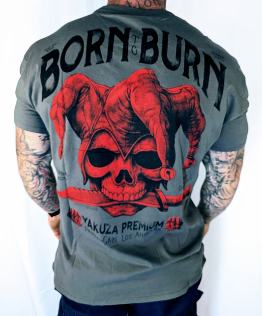 Yakuza Premium Herren T-shirt 3910 grau rot