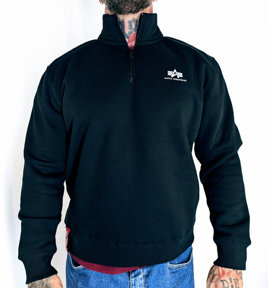 Alpha Industries Sweatshirt Herren small Logo Stehkragen schwarz 108308 Basic