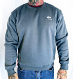 Alpha Industries Sweatshirt Herren small Logo blau grau 188307 Basic