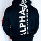 Alpha Industries Sweatshirt Kapu Back Print schwarz weiß Logo Basic 178318