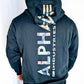 Alpha Industries Sweatshirt Kapu Back Print schwarz woodland camo Logo Basic 178318