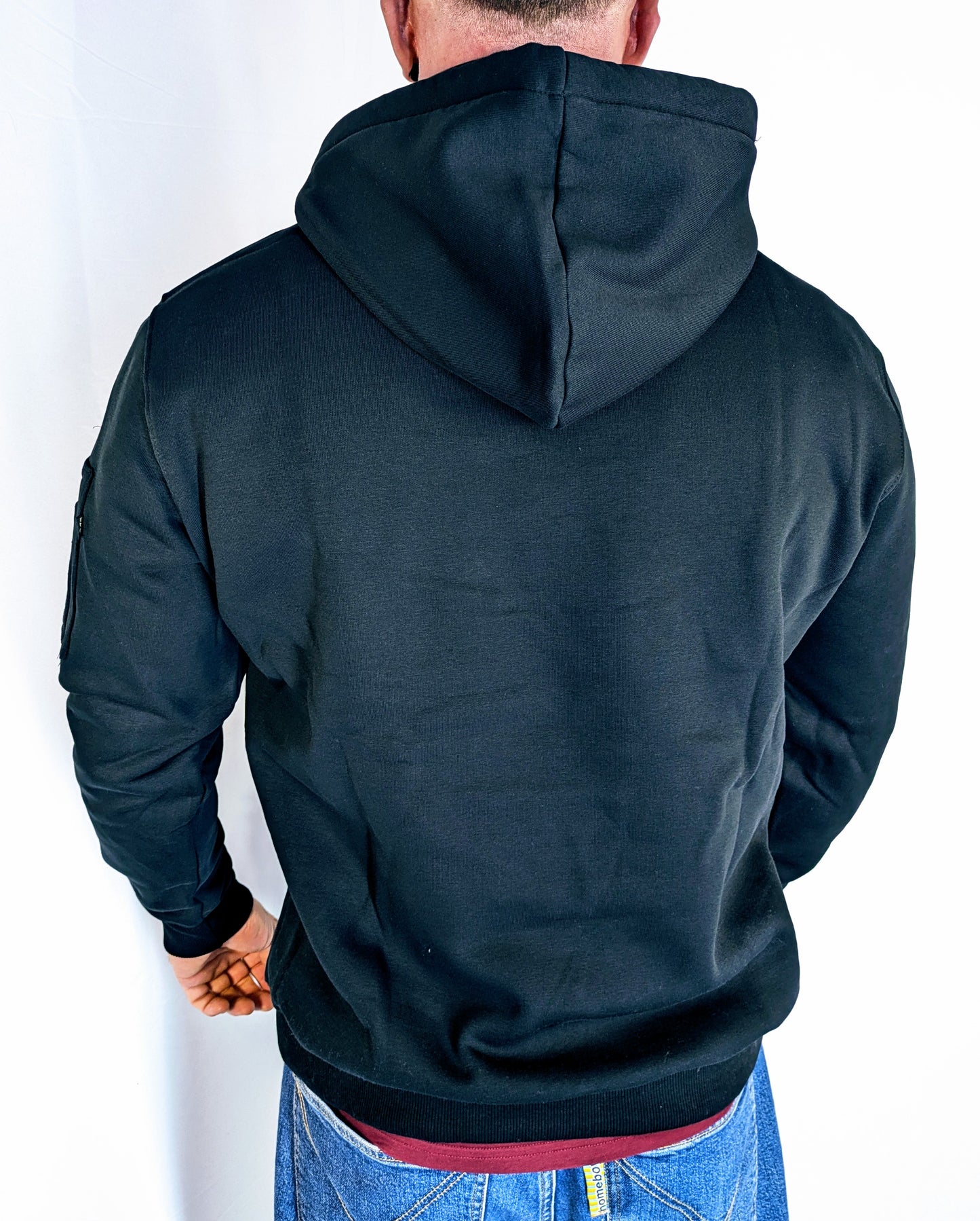 Alpha Industries Sweatshirt Kapu Label schwarz Logo Basic 118331