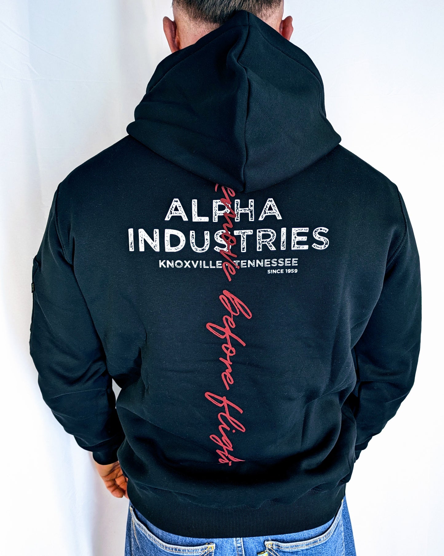 Alpha Industries Sweatshirt Kapu Signature schwarz Logo Basic 148341