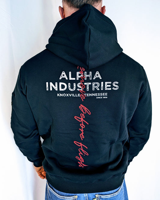 Alpha Industries Sweatshirt Kapu Signature schwarz Logo Basic 148341