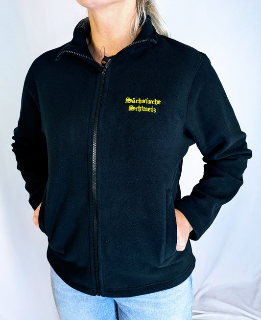 Sächsische Schweiz Jacke Fleece Damen schwarz