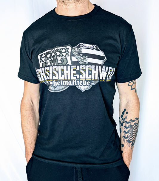Sächsische Schweiz T-shirt Heimatliebe Herren schwarz Bastei