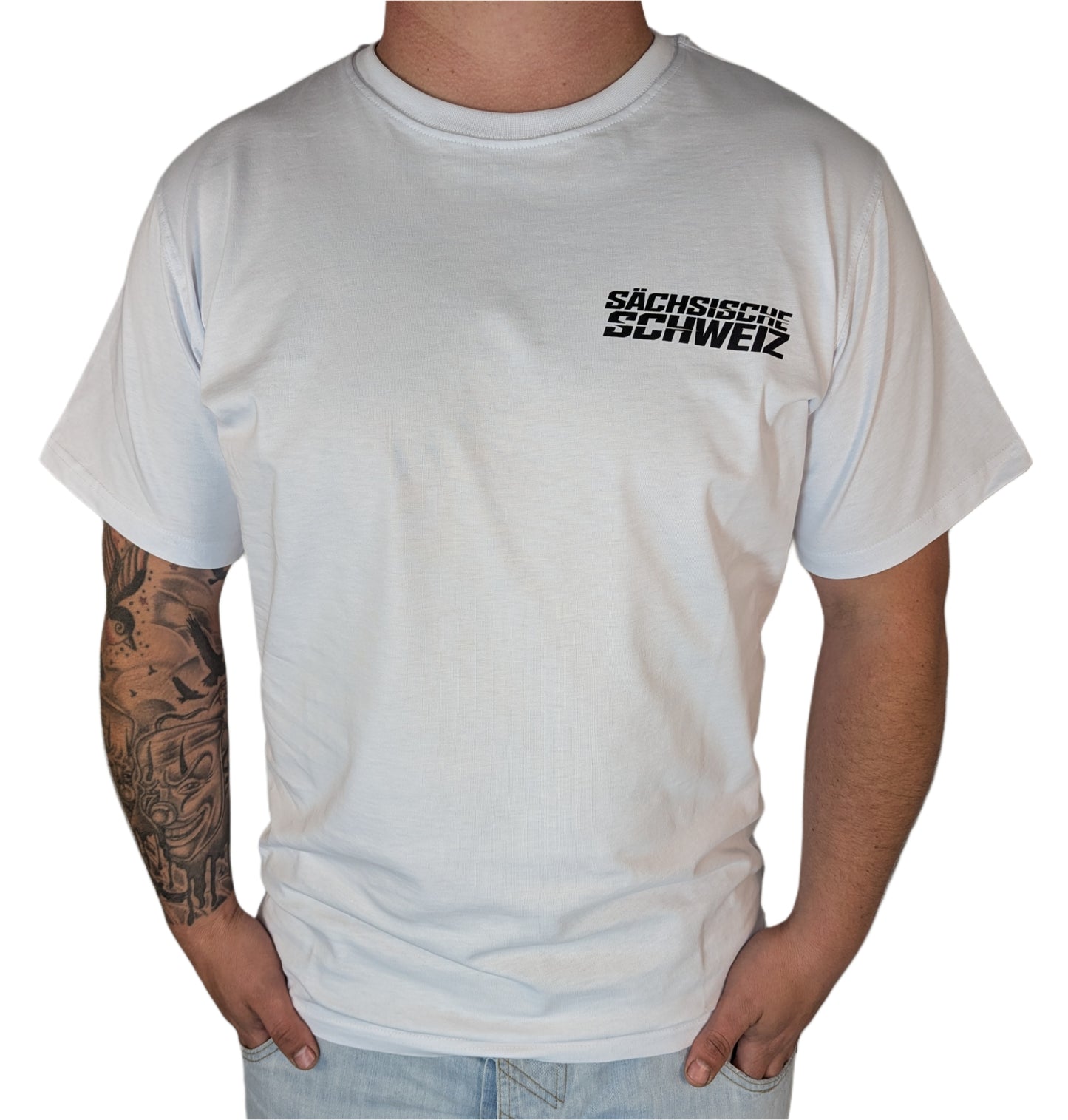 Sächsische Schweiz T-shirt Koordinaten Herren weiß