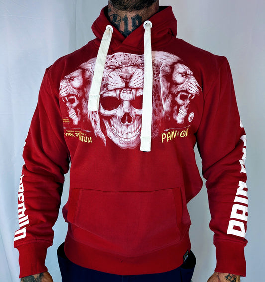 Yakuza Premium Sweatshirt YP 3923 rot weiß Kapu
