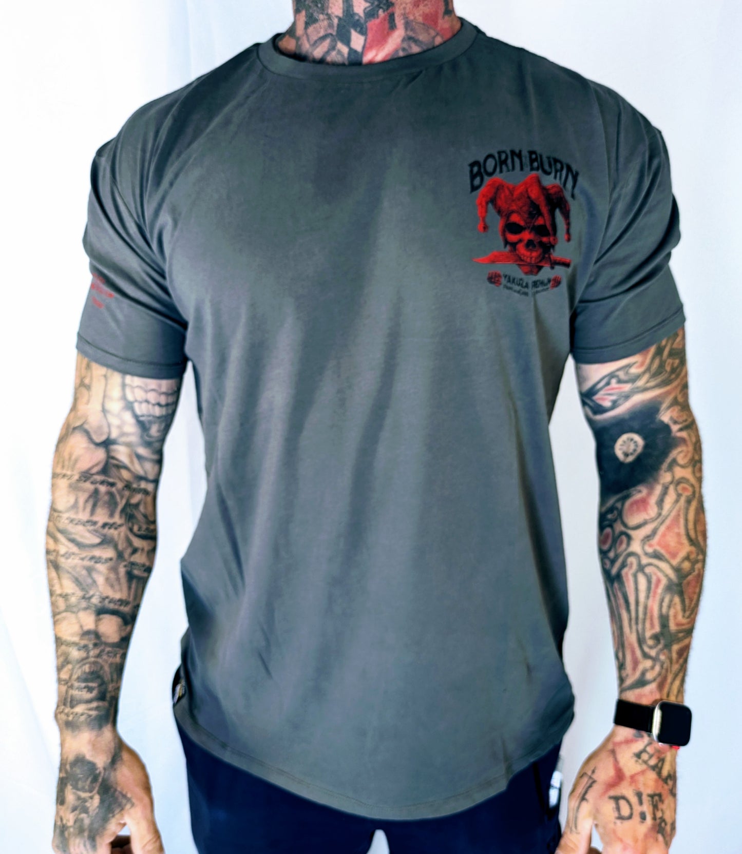 Yakuza Premium Herren T-shirt 3910 grau rot